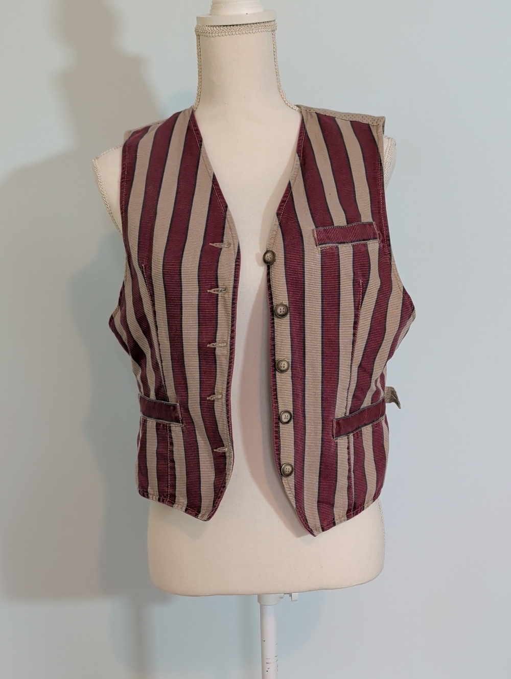 Vintage Lizwear by Liz Claiborne Striped Vest cotton 90s layer androgynous y2k